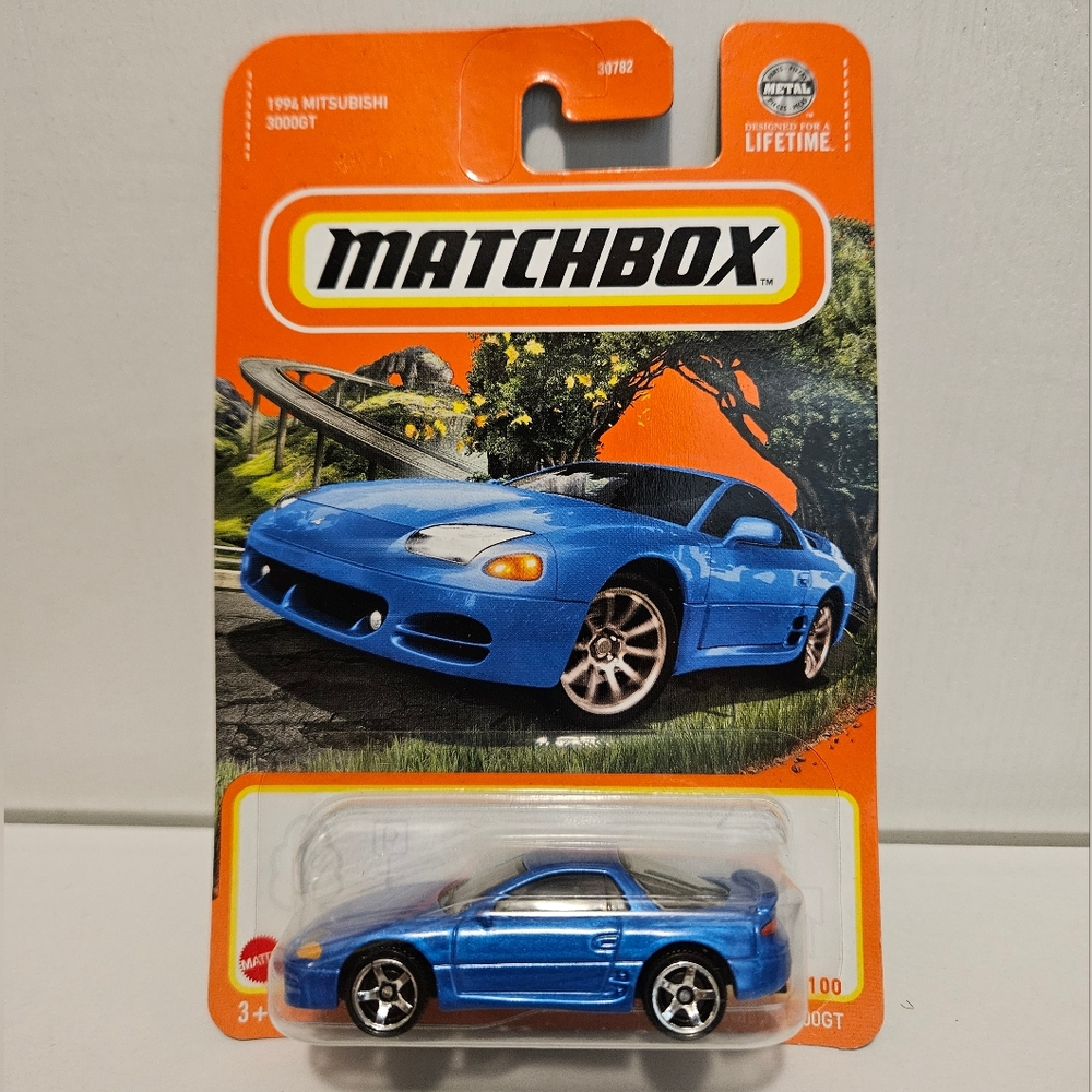 Matchbox 1994 Mitsubishi 3000GT Metallic Blue Sports Car.